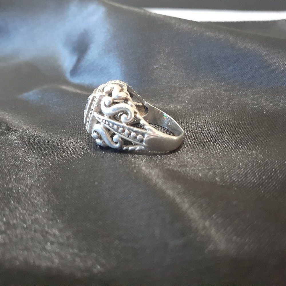 Sterling Ring with Rhinestone - Picture 3 of 10